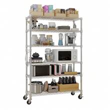 6-Tier Disassembly And Free Assembly NSF-Certified Steel Wire Shelving With Wheels - Silver - View 10
