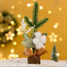 1 件多用途圣诞树桌面装饰，办公室橱窗展示桌面装饰，人造迷你圣诞树，适合节日餐桌 - 彩色 - 查看 4