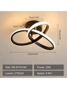 Lámpara Techo Baño Led Regulable Lus Moderna Colgante 3modos - Negro - Ver 3