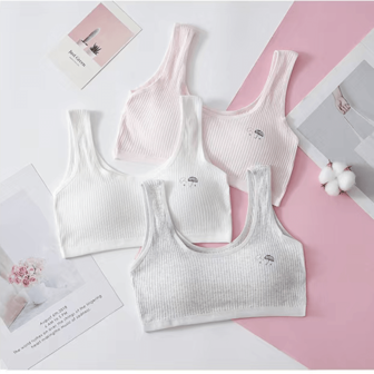 Teen Girl Sömlös BH, trådlös Sport BH för pubertetsstadiet gymnasieelever