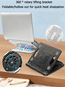 Base Soporte elevador Plegable de Tablet, Laptop, portátil y ajustable. - Negro - Ver 3