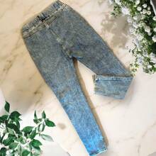 Women's Denim Pants Without Buttons Without Closure Marbled Ladies Jeans With Spring Shapes Figure Comfortable Feeling Free - Light Wash - View 3