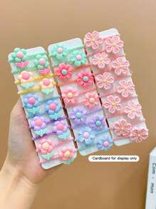 30pcs Girls Flower Decor Hair Tie For Hair Decoration