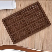 1pc 6-Cavity Rectangular Chocolate Mold Waffle Cookie Baking Cake DIY Decor Tool - Brown - View 8