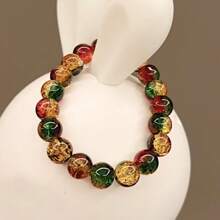 8mm Multicolor Glass Crackle Bead Handmade Beaded Friendship Bracelet Set For Women