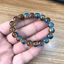 8mm Multicolor Glass Crackle Bead Handmade Beaded Friendship Bracelet Set For Women - Random Color 3 Strips - View 4