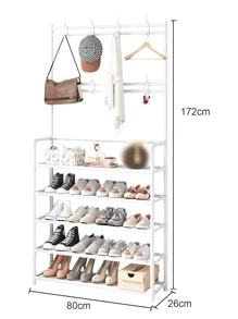 Perchero, Perchero de Zapatos de Vestíbulo, Perchero Independiente, Resistente y Fácil de Montar, Perfecto para Dormitorio