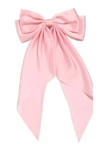 1/8 件缎面蝴蝶结女孩丝滑多层发夹超大长尾蝴蝶结发夹法式大发带发夹金属夹蝴蝶结发饰