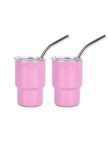 1 件/2 件/6 件不锈钢双层升华迷你不倒翁咖啡杯带盖和吸管水杯双层真空隔热杯适用于酒吧、俱乐部、餐厅、家庭、派对用品返校 - 白色 - 查看 22