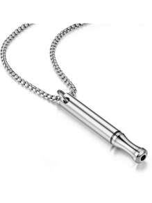 suteyi Mindfulness Breathing Necklace, Stress Relief Pendant, Stainless Steel Men's Anxiety Breathing Necklace - Silver - View 4