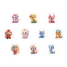 500 张可爱龙宝宝动物贴纸，卡通美学贴纸卷自粘剪贴簿贴纸适用于卡片、信封、手工艺品、水瓶、计划器、礼品、派对用品（1 英寸标签/10 种设计） - 彩色 - 查看 4