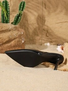 Giày cao gót mũi nhọn đế xuồng cho nữ - màu đen - Xem 6