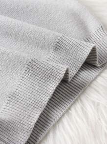 V-Neck Solid Color Sweater Vest, Suitable For Baby Boys, School, Spring/Fall/Winter - Grey - View 5