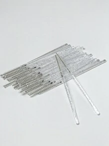 25 pièces Brosse à mascara jetable, brosse à sourcils en cristal, applicateur de mascara, outil d'extension de cils avec tête de brosse étroite et longue, convient pour l'extension de cils