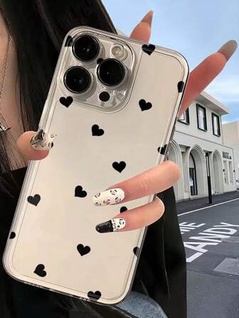 1pc Transparent Perforated Straight Edge Colorful Painted Anti-Drop Phone Case Compatible With IPhone P14 Pro Max, P13, P11, P12, XR, 7/8, GES2, XS, IPhone P15, Samsung A03s, A03 Core, A04, A12, A13, A14, A21s, A22, A23, A24, A32, A33, A34, A51, A52, A53, A54, A71, A72, A73, S20 FE, S21, S22, Redmi 9, Redmi 9A, Redmi 10A, Redmi 10C, Redmi Note 9, Redmi Note 10, Redmi Note 11, Redmi Note 12, Redmi 12, Redmi 12C