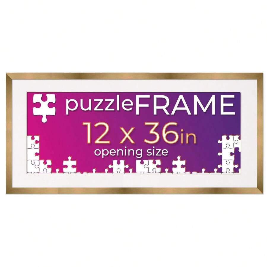 Bronze Wood Puzzle Frame Kit With Mat Glue