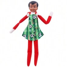 1 pieza Conjunto de accesorios navideños para muñeca - Delantal + Gorro de chef (El diseño es aleatorio, la muñeca no está incluida)
