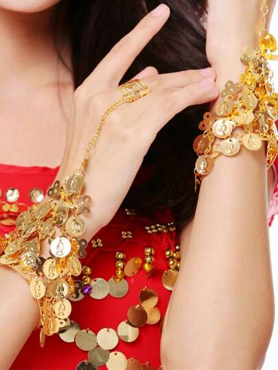 1pc Belly Dance Jewelry Accessories - Rings, Bracelets, Bangles, Multi-Color, For Dance Performance