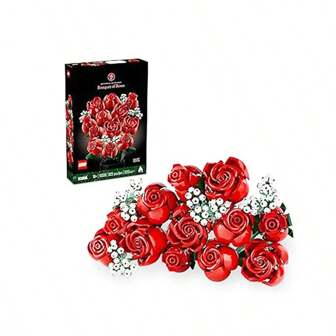 LEGO 10328 Icons Bouquet Of Roses, Artificial Flowers For Home Decor