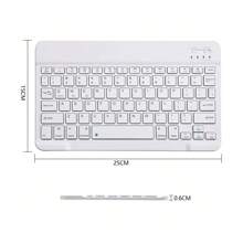 Ultra-Thin Bluetooth Keyboard, Portable Mini Wireless Keyboard, Rechargeable, Compatible With Apple IPad, Phones, Tablets, Smartphones, IOS, Android, Windows (White)