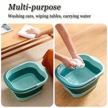 Larora Foldable Foot Bath For Foot Soaking Tub , Foot Soak Tub With Handle And Massage Points Foot Soak Tub With Handle And Massage Points For Foot Spa Treatments , Camping , Collapsible Laundry Tub (Green) - Green - View 5