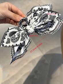 1pc Vintage Elegant Butterfly Claw Hair Clip With Bow Tie And Tassel, Suitable For Women And Girls, Paisley Boho Style Hair Accessory, Great For Vacation And Holiday Photos Accessories