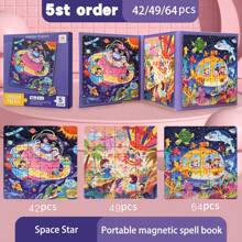 拼图书，儿童磁性拼图，儿童拼图玩具，蒙特梭利学龄前学习男孩和女孩拼图玩具 - 磁性拼圖書 - 查看 10