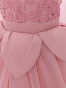 Đầm dự tiệc công chúa lưới xanh tuyệt đẹp cho bé gái - Hồng - Xem 6