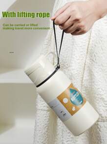 1 bình nước cách nhiệt hai lớp bằng thép không gỉ 316 dung tích 33,81oz/1000ML có nắp và tay cầm chống rò rỉ - Giữ nóng hoặc lạnh trong 6-8 giờ - Hoàn hảo cho thể thao và du lịch, bình nước trên ô tô, cốc cà phê di động, cắm trại, trở lại trường - mặc định - Xem 4