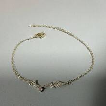 1入組迷人和可愛阿拉伯Love宣言時尚方晶鋯石手環適合女士,母親節禮品銅首飾類 - 金黃色 - 查看 8