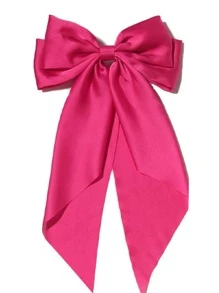 1/8 件缎面蝴蝶结女孩丝滑多层发夹超大长尾蝴蝶结发夹法式大发带发夹金属夹蝴蝶结发饰