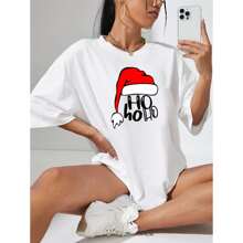 HoHoHo Merry Christmas Women's T-Shirt Unisex 100% Cotton T-Shirt - 白色 - 查看 1