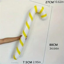 1pc Inflatable Candy Cane Christmas Decorations For Party And Outdoor Holiday Decorations, Non-Electric, Feather-Free Large Inflatable Candy Cane Balloons - Multicolor - View 9