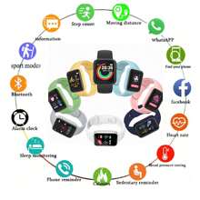 Y68 Smart Watch Sports Bluetooth Smartwatch - Black - View 3