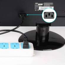 Cable Trifasico De Corriente Alimentacion Pc Cpu Monitor 1.2m - Negro - Ver 3