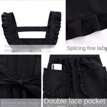 Lovely Lace Aprons Waterproof Cross Back Cooking Aprons Large Pockets Cute Art Painting Apron For Florist Shop