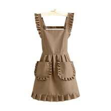 Lovely Lace Aprons Waterproof Cross Back Cooking Aprons Large Pockets Cute Art Painting Apron For Florist Shop