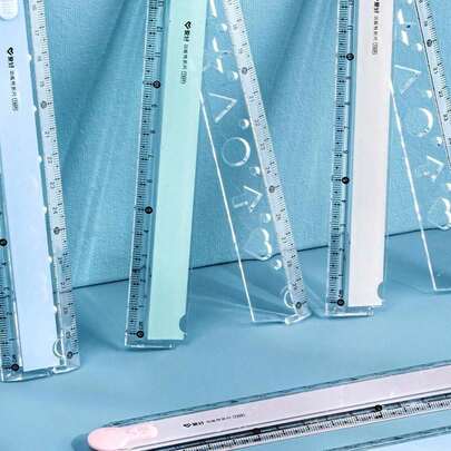 1pc Folding Ruler, Colorful Ruler For Students, Plastic Ruler, Multi-Color Available, For Geometric Drawing And Illustration, Office Stationery Measuring Ruler Back To School,Rulers