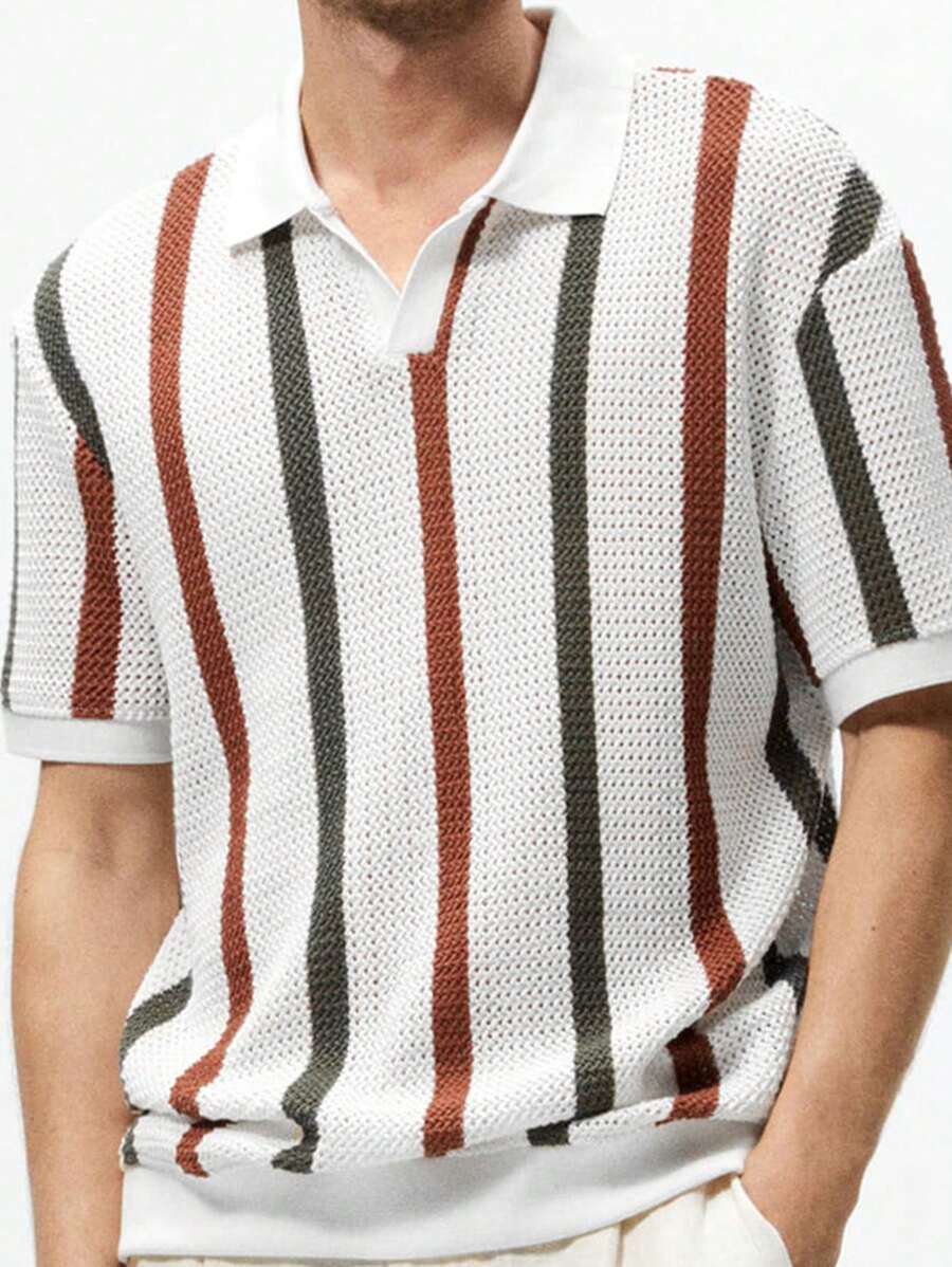 Men's Khaki Knit Sweater, Casual/Commute/Vacation/Cool Dad Style, Spring/Summer