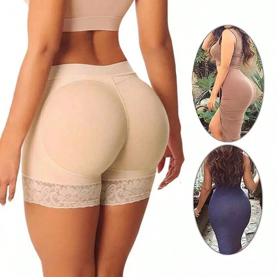 Women's Shapewear Leggings, Butt Lifting, Tummy Control, Lace Trim Padded Booty Shorts, Waist & Abdomen Shaping Fitness Underwear For - Apricot - View 1