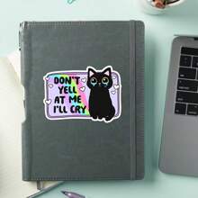 1 件“别对我大喊大叫，我会哭”贴纸 - 有趣的猫心理健康贴纸 - 用于水瓶、笔记本电脑、玻璃杯的乙烯基贴花 - 用这款哭泣的猫贴纸支持焦虑、敏感、抑郁 - 非常适合自闭症、内向和敏感的个人