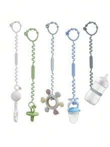 1 件可调节出牙奶嘴，配有安全带、婴儿车、婴儿床挂带 - 淺灰色 - 查看 1