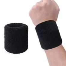 1 Pair Of Sweat-Absorbent, Breathable Sports Wristbands For Exercise, Football, Basketball, Running Gym Gym Wristbands Accessories