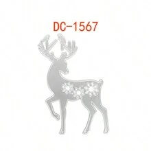 1pc Metal Carbon Steel Christmas Theme Cutting Die Set For DIY Crafting, Including Christmas Tree, Deer, Santa Claus Riding Sleigh, And "Merry Christmas" Round Stamping Die, For Scrapbooking, Card Making, Holiday Decoration