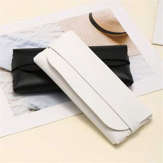 2pcs/Set Handmade Leather Sunglasses Case, Soft Portable Crush-Resistant Eyewear Storage Box