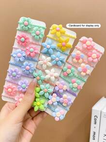 30pcs Cute Pink Floral Hair Scrunchies For Women