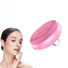 电动防水迷你环形洁面刷便携式深层清洁硅胶洁面仪，高级面部水疗深层清洁环硅胶洁面仪面部去角质器