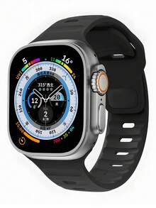 1 miếng silicon mềm mại, thoải mái và thoáng khí dành cho cả nam và nữ, tương thích với dây đeo đồng hồ Apple 40mm 38mm 41mm 42mm 44mm 45mm 46mm 49mm, tương thích với phụ kiện đồng hồ Apple Series Ultra/SE/10/9/8/7/6/5/4/3/2/1 - màu đen - Xem 5