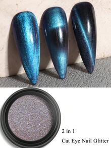 1 Chai 9D Bột Mắt Mèo Tắc Kè Hoa Từ Tính Lấp Lánh Làm Móng Nghệ Thuật Làm Móng Bột Mạ Crom Laser Xanh Tím Holographic Gel Sơn Móng Tay Trang Trí Nghệ Thuật Làm Móng Tay Y2K Tự Làm Tại Tiệm Làm Móng - Nhiều màu - Xem 2