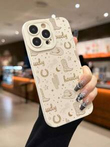 Women's Western Cowboy Hat & Boot Pattern Liquid Silicone Shockproof Anti-Fall Soft Rubber Full Body Protection Phone Case Compatible With IPhone 11/12/13/14/15, 15Pro/15Plus/15ProMax, 7Plus/8Plus/X/XS Max/XR, 11Pro/12Pro/13Pro/14Pro, 12Mini/13Mini, 11ProMax/12ProMax/13ProMax/14ProMax/14Plus, 6/6S/6Plus/7/8/SE, Compatible With Galaxy A54/A14/A12/A13/A15/A32/A33/A24/A52S/S20/S21/S22/S23/S24/S23Plus/S24Ultra Waterproof Scratch Resistant - Multicolor - View 2